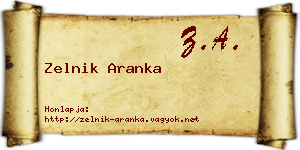 Zelnik Aranka névjegykártya
